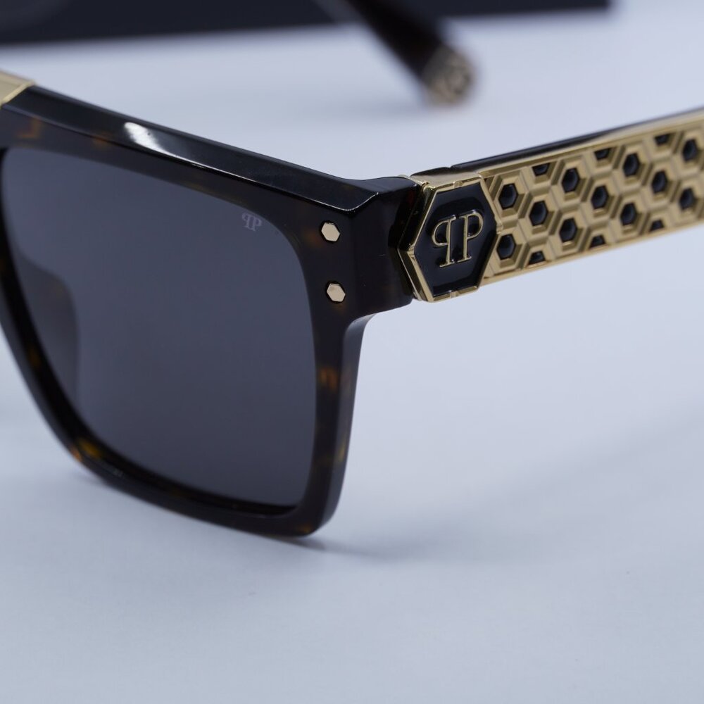 Final Price! Philipp Plein SPP080 0722 Havana/Grey Sunglasses - Picture 9 of 12